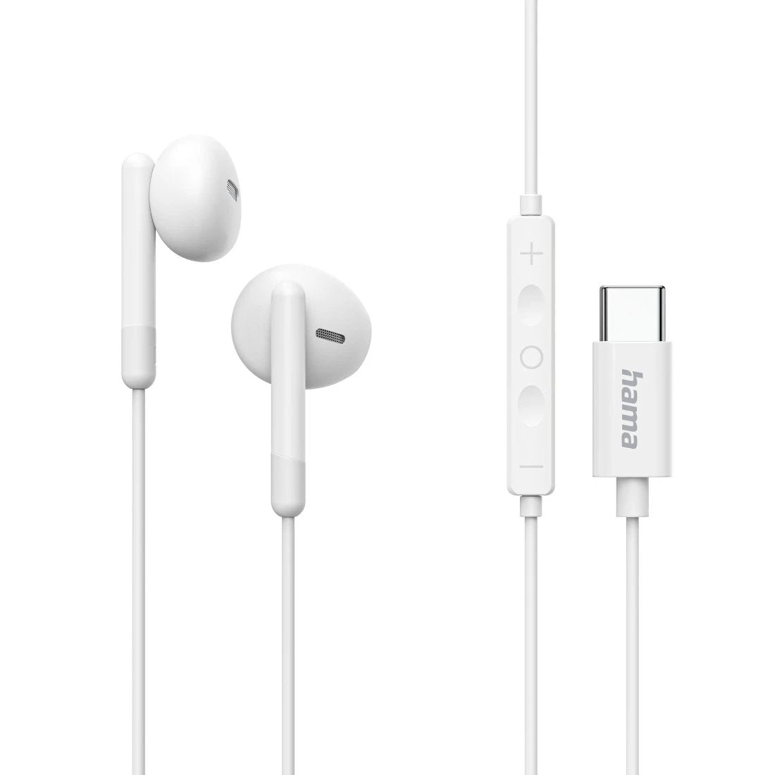 Auricular Intrauditivo Usb-C Hama Classy Microfono Cable 1.2m Color Blanco