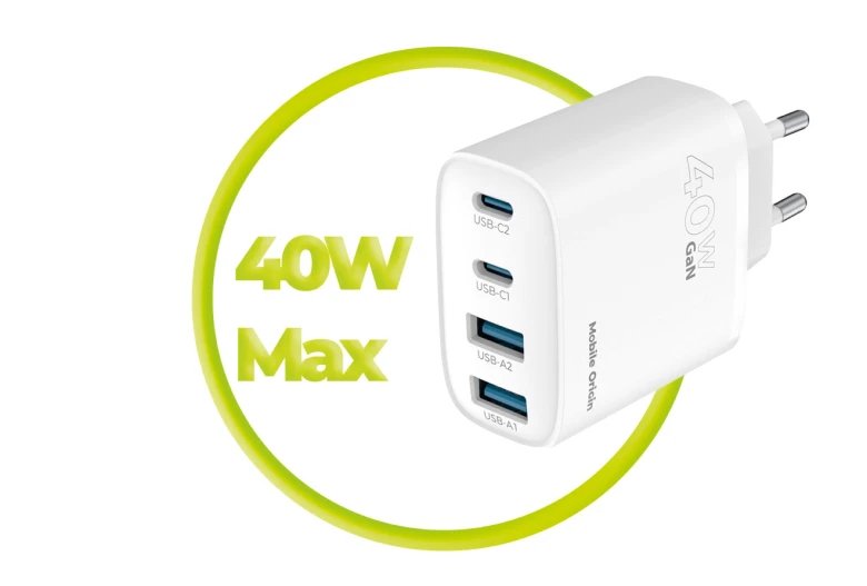 Mobile Origin 40w Gan Charger Pw22 2x Usb-C + 2x Usb-A