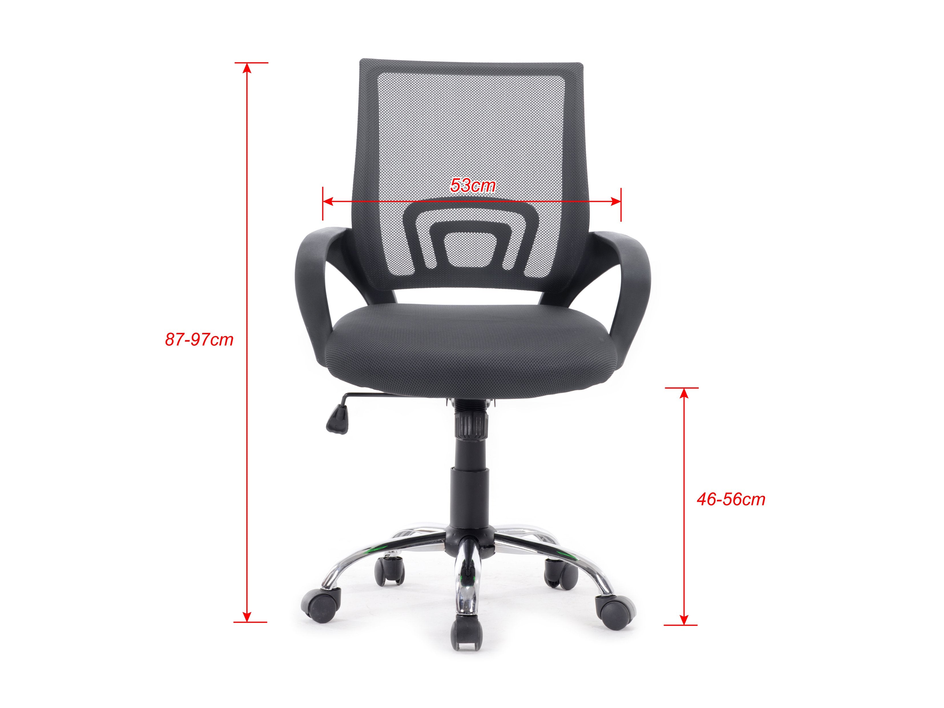 Silla De Oficina Equip De Malla Color Gris Oscuro Recubrimiento Pu De Alta Calidad Diseño Ergonomico