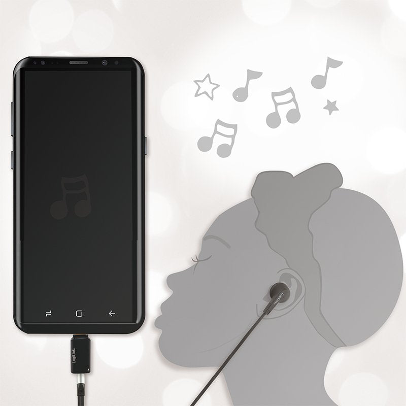 Logilink Ua0356 Adaptador Usb-C A Jack 3,5 Mm Negro