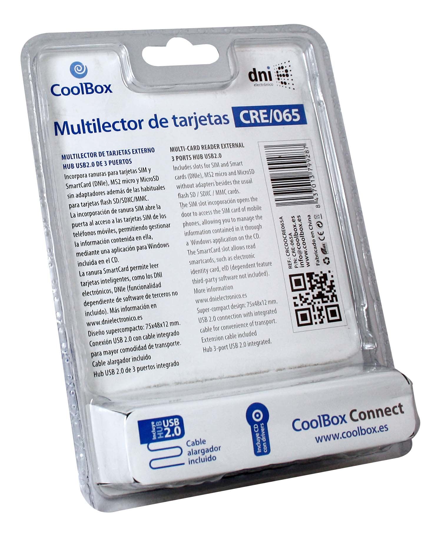 EAN 8437013799287 - CoolBox CRE-065 lector de tarjeta USB 2.0 Negro imagen 3