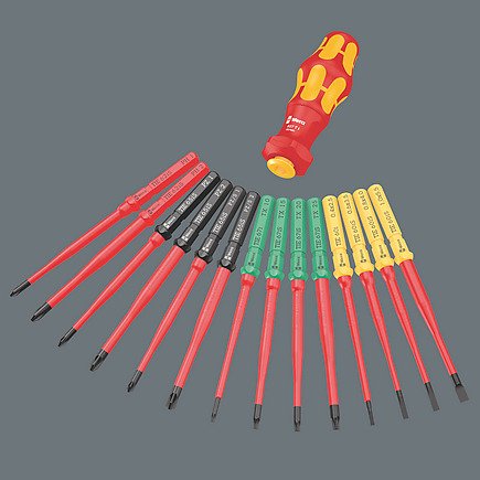 Wera Kraftform Kompakt Turbo I Imperial 1 Buscador De Herramientas, 16 Piezas, Llave De Vaso Rojo/Amarillo, 16 Piezas 5006641001