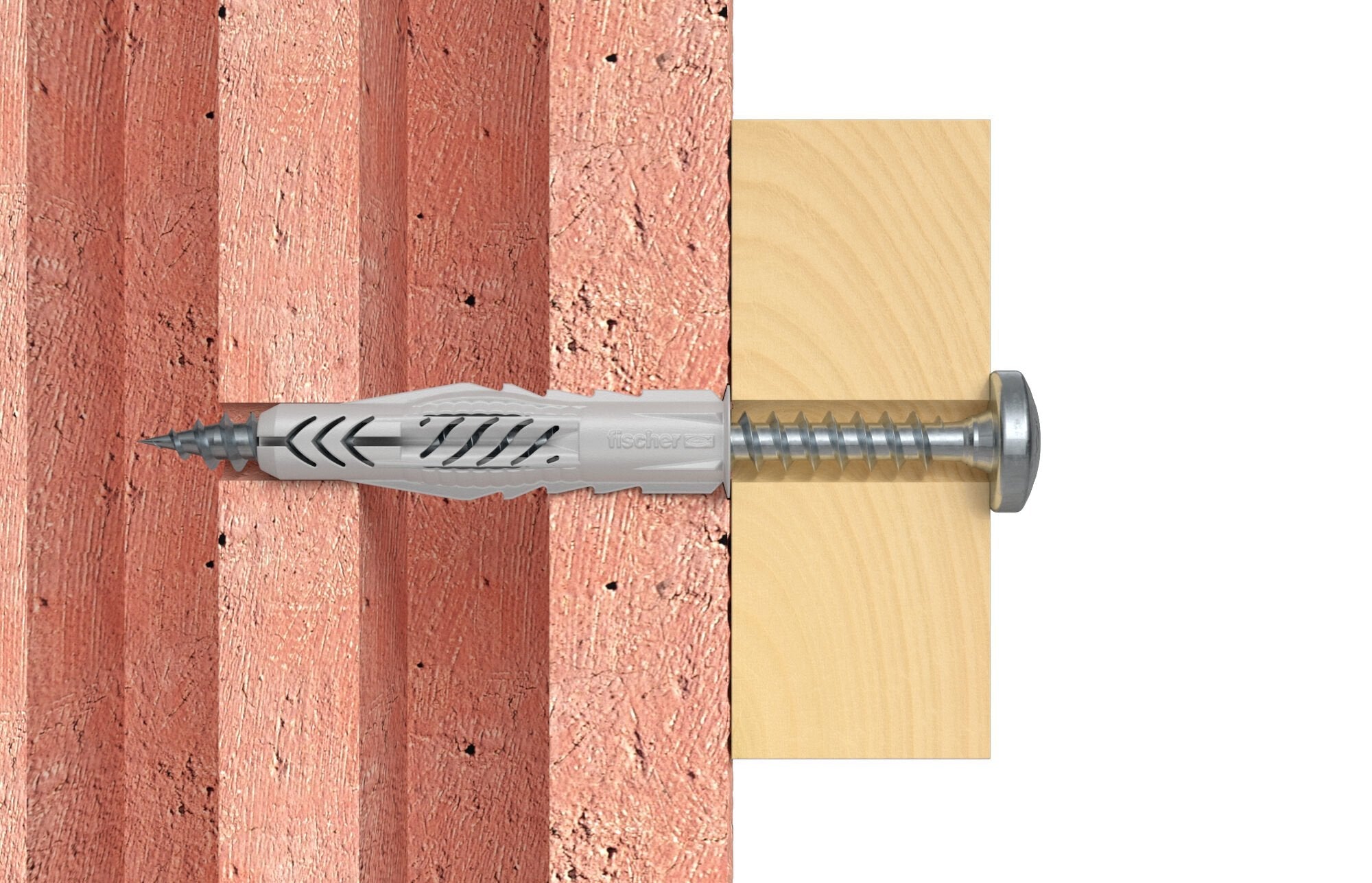 Fischer Taco Universal Ux 8x50 Gris Claro, 100 Unidades