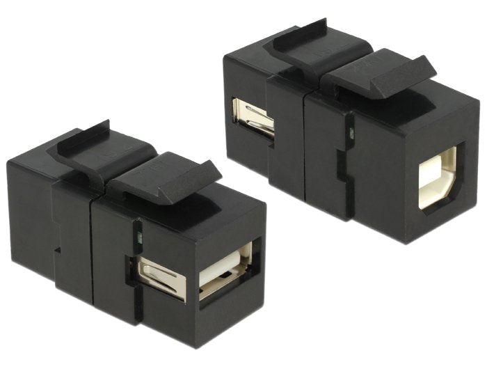 Delock Keystone Usb2.0 A Hembra > Usb2.0 B Hembra Negro