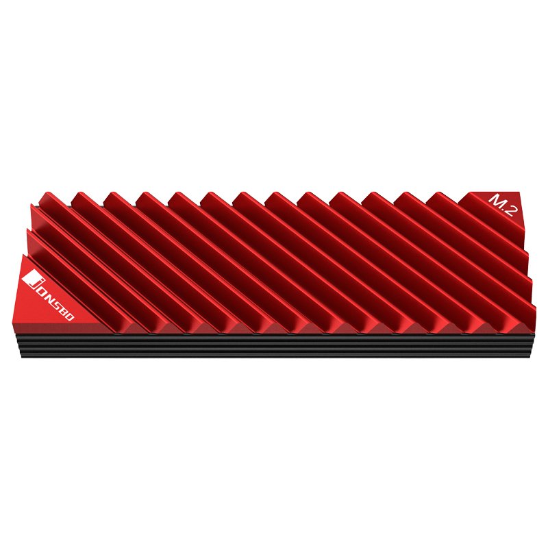 Jonsbo M.2-3 Red Sistema De Refrigeración Para Ordenador Unidad De Estado Sólido Disipador Térmico/Radiador Negro, Rojo 1 Pieza(S)