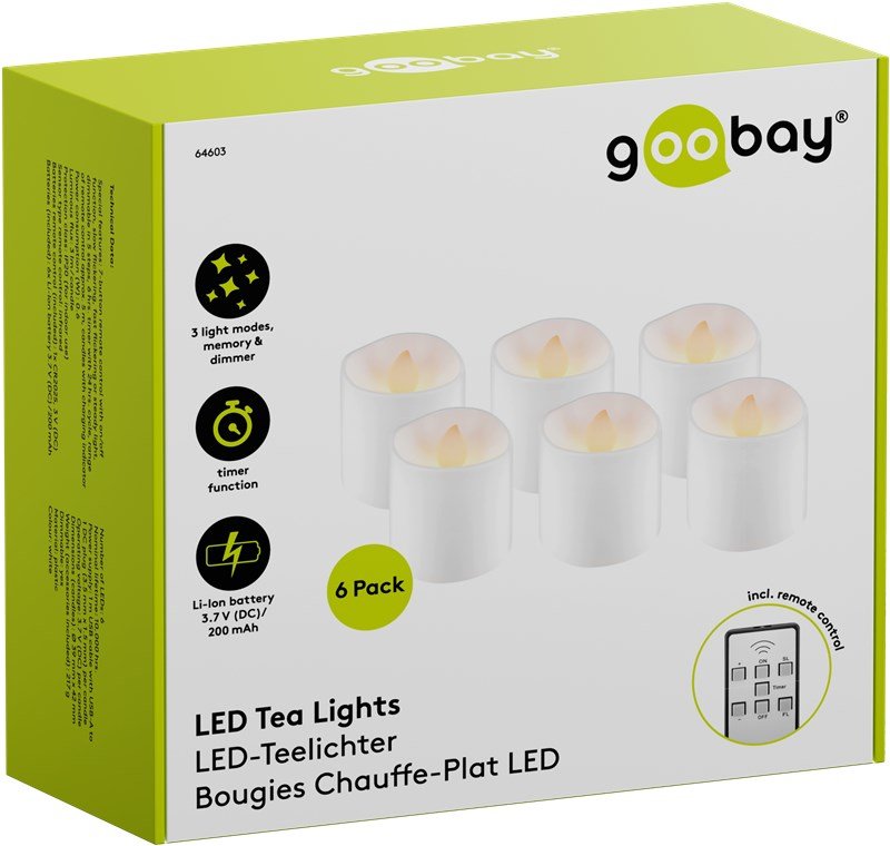 Goobay Led-Teelichter Blanco