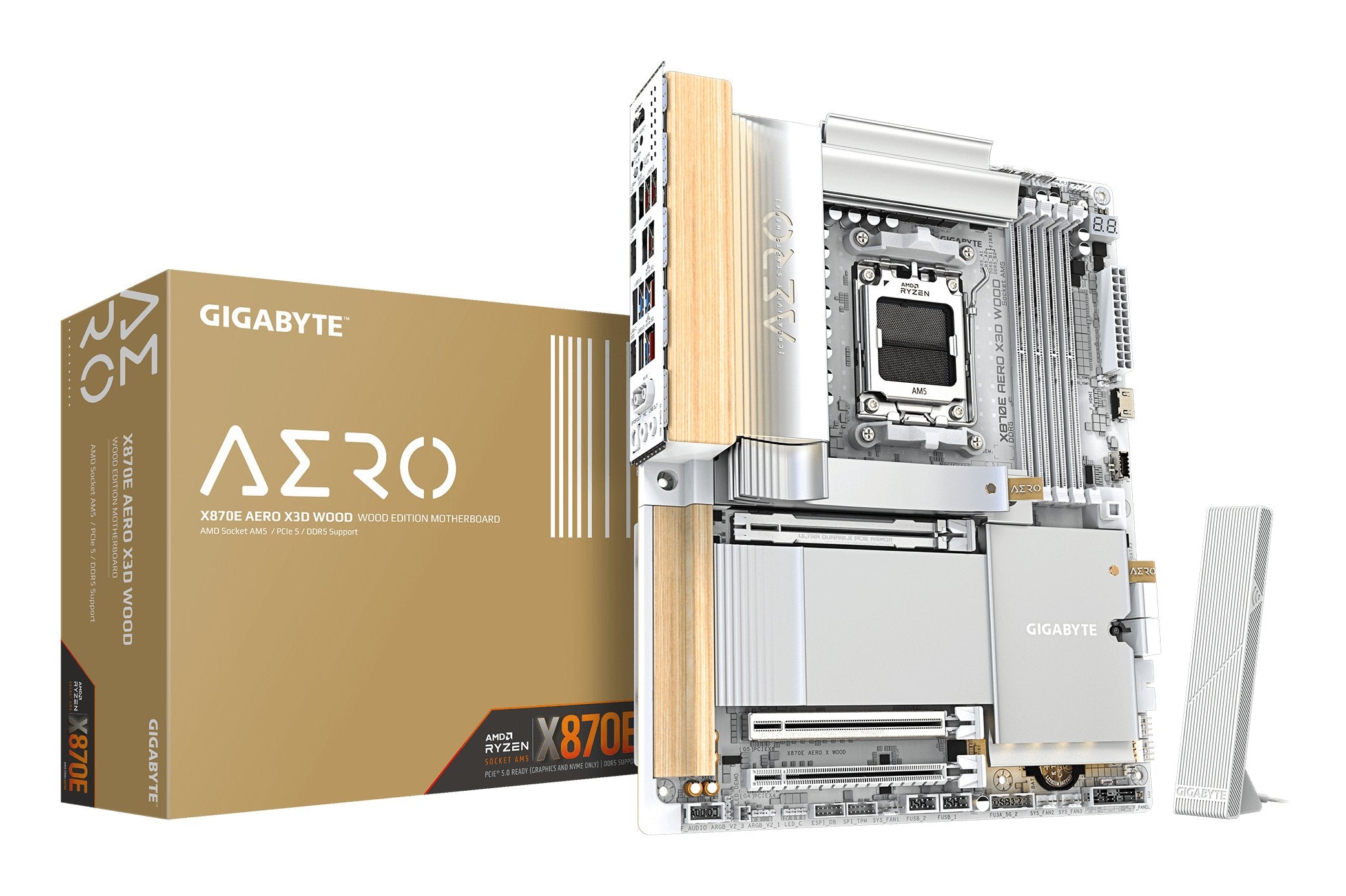 Placa Base Gigabyte X870e Aero X3d Wood Plateado