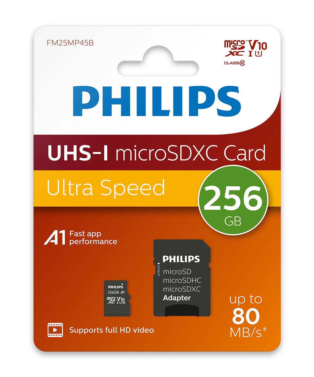 Philips Microsdxc Card     256gb Class 10 Uhs-I U1 Incl. Adapter