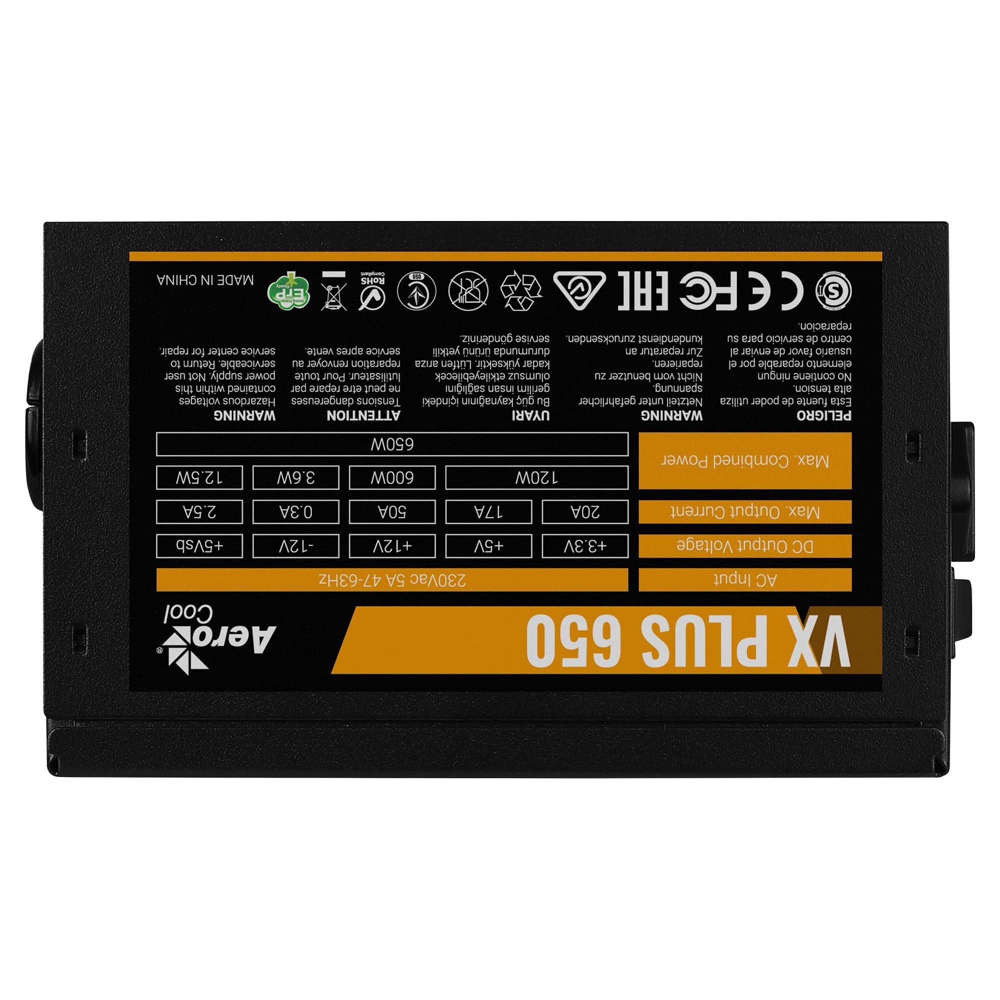 EAN 4718009156265 - Aerocool VX PLUS 650 unidad de fuente de alimentación 650 W 20+4 pin ATX ATX Negro imagen 3