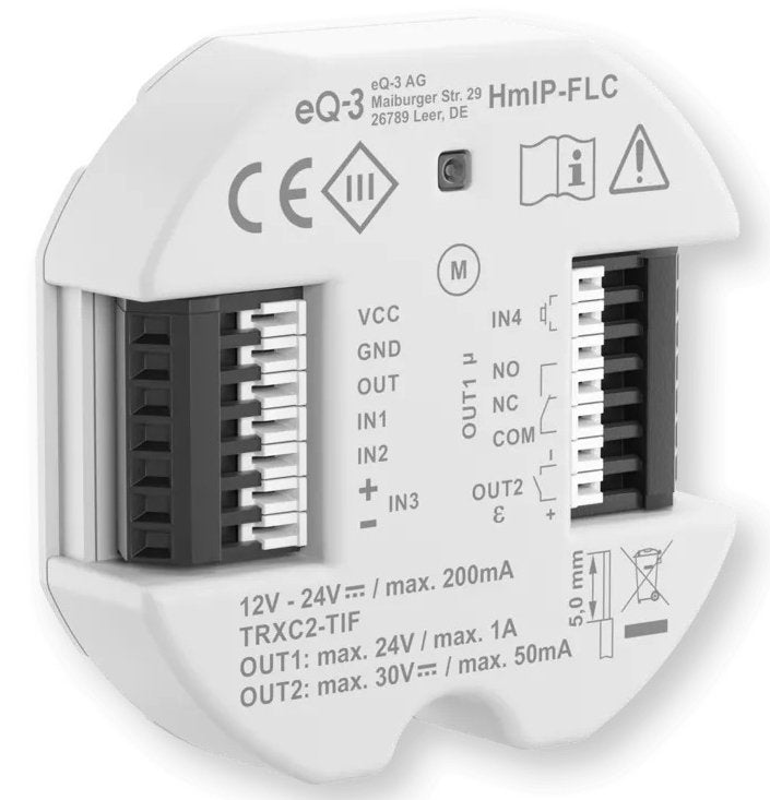 Controlador De Bloqueo De Motor Universal Ip Homematic (Hmip-Flc), Relay White 160578a0