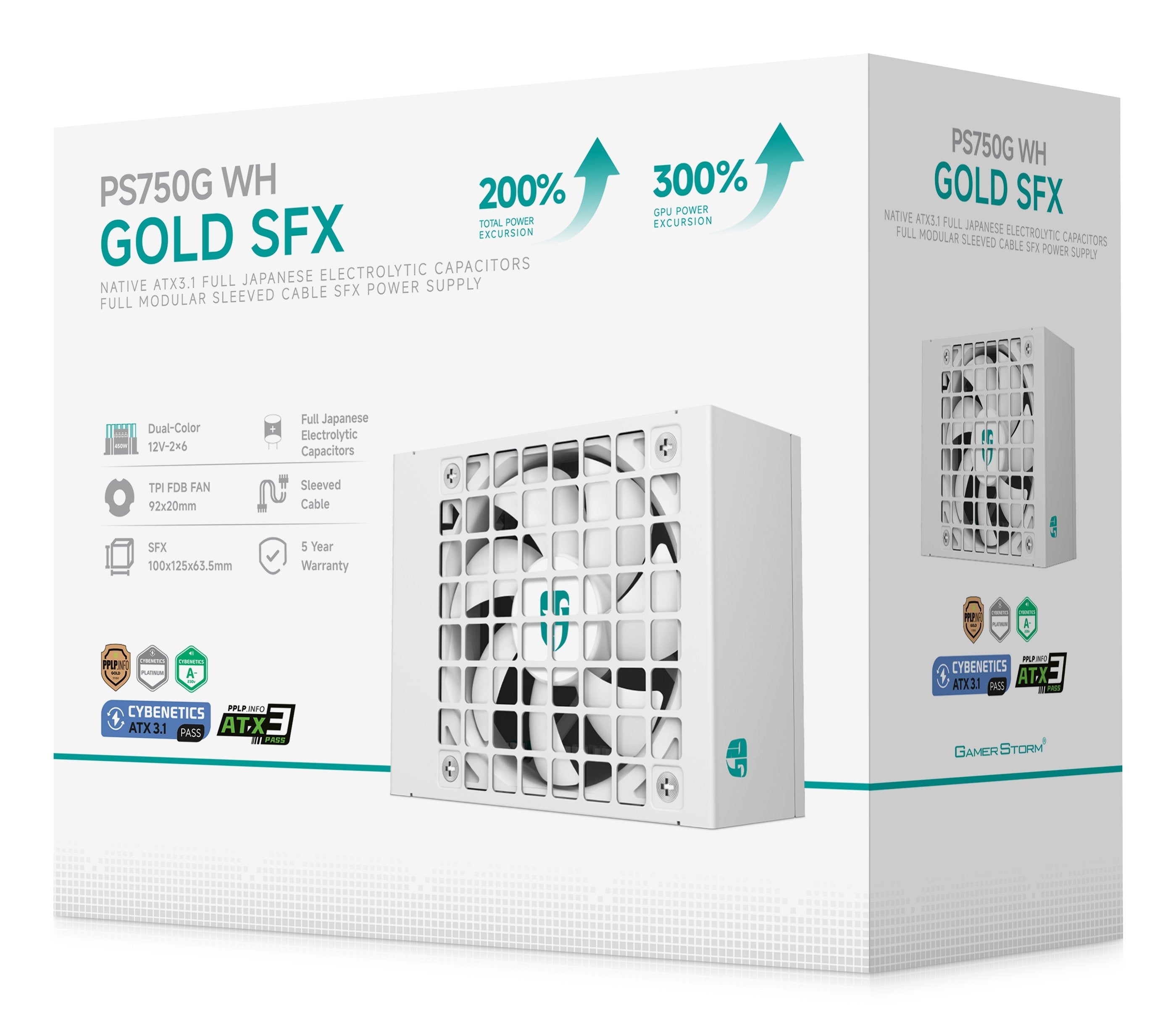 750w Deepcool Ps750g Wh Sfx Atx3.1 Full Modular 80 Plus Gold White