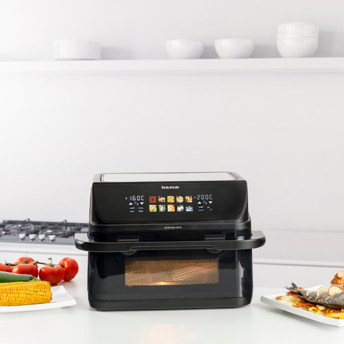 EAN 8414234730046 - Taurus GRILL 360 XL Sencillo 10 L 2800 W Freidora de aire caliente Negro imagen 2