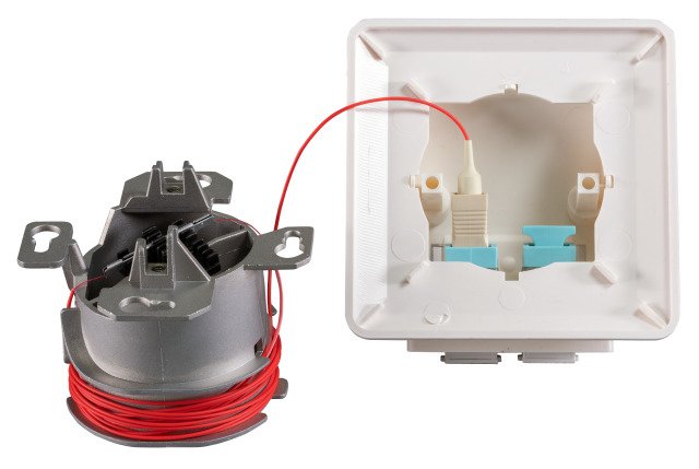 Efb Fo Datendose Up, 2 Sc-S Kupplungen Om3 Mit Shutter, Integrierter Spleihalter