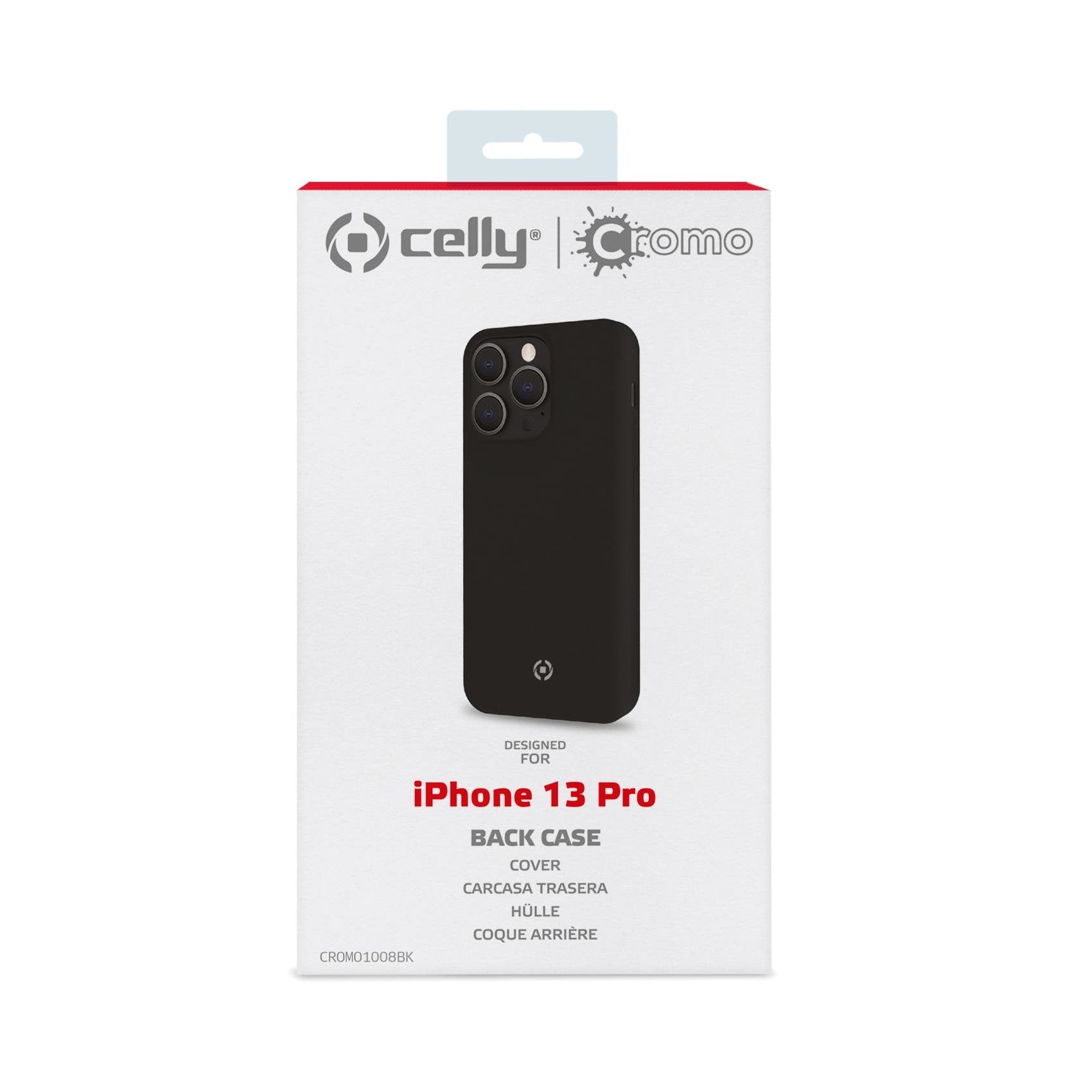 Celly Cromo Funda Para Teléfono Iphone 13 Pro 15,5 Cm (6.1") Negro