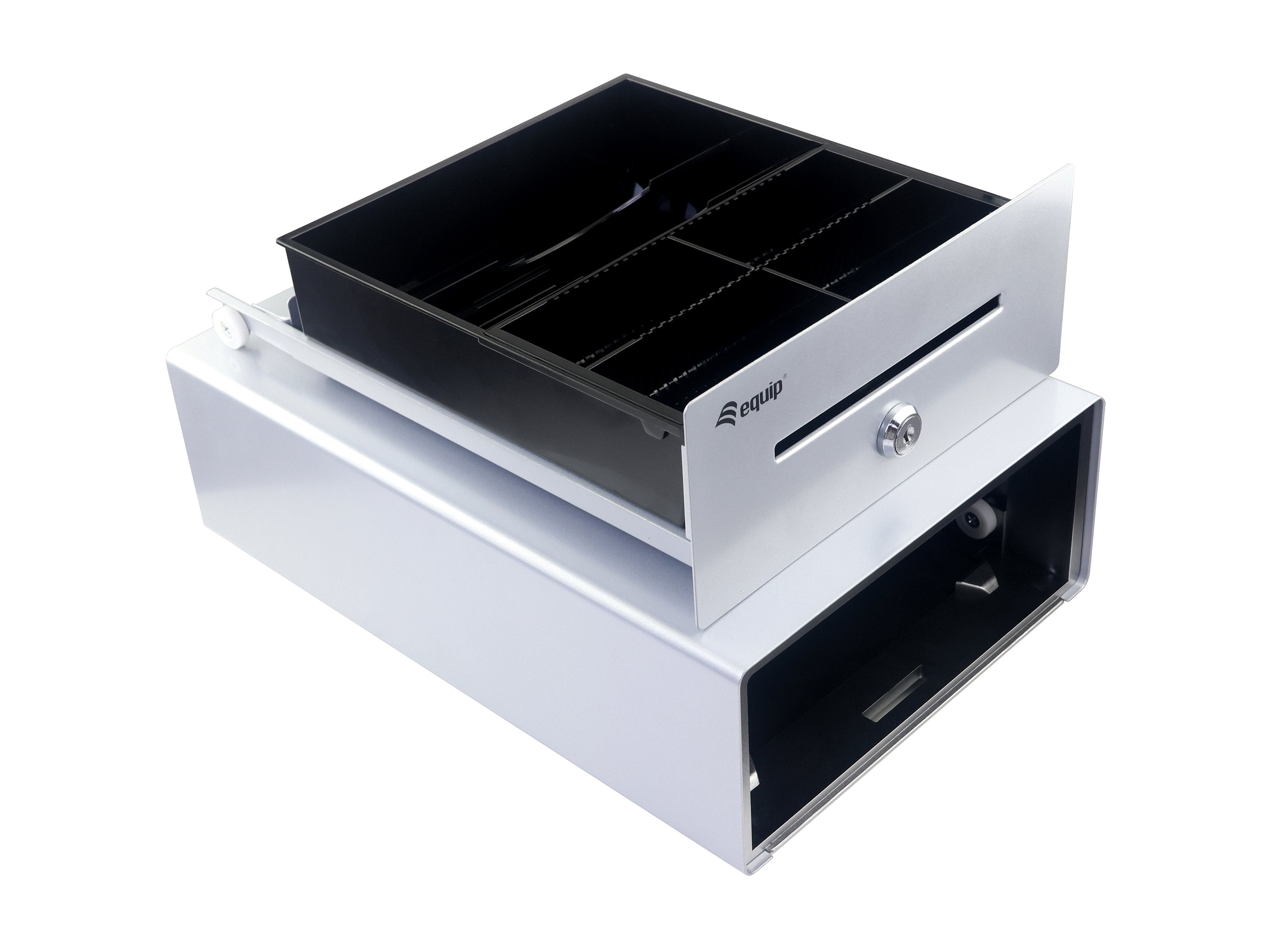 Tpv Cajon Portamonedas Equip  Aluminio Apertura Manual Y Automatica Conector Rj11 Color Plata