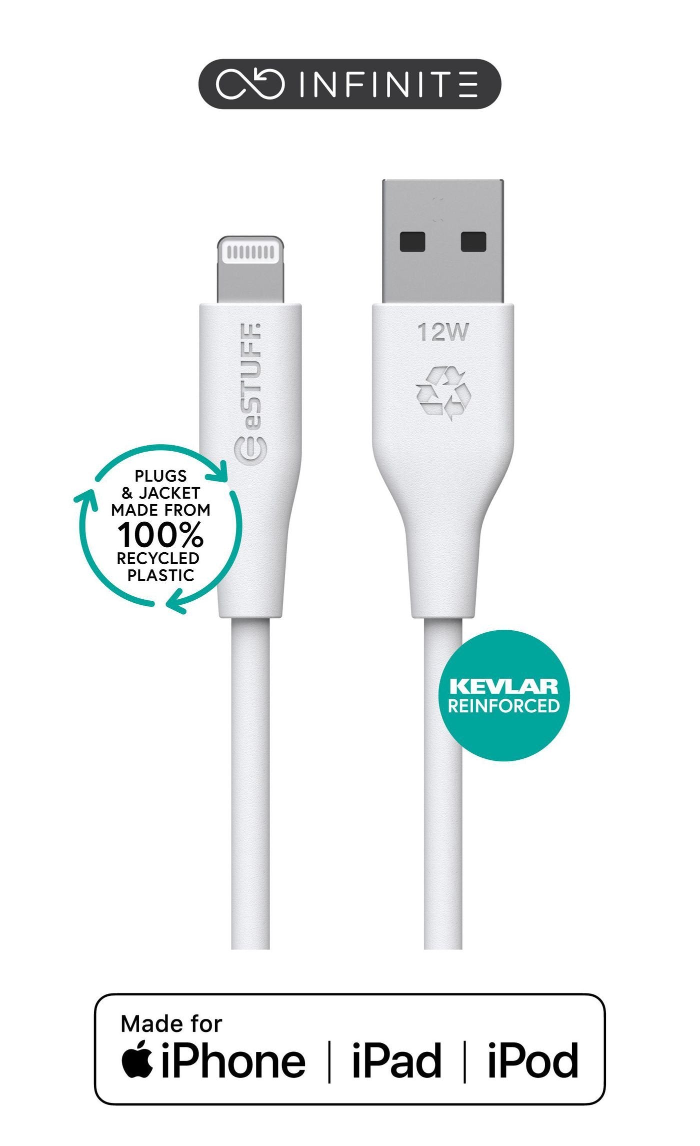 EAN 5715063055410 - eSTUFF ES601270-BULK cable de conector Lightning 2 m Blanco imagen 1
