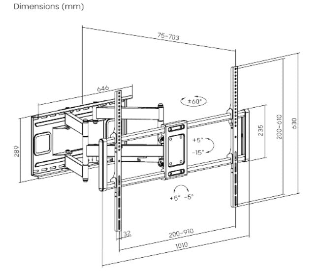 EAN 8716309130417 - Gembird WM-120ST-01 soporte para TV 3,05 m (120") Negro imagen 2