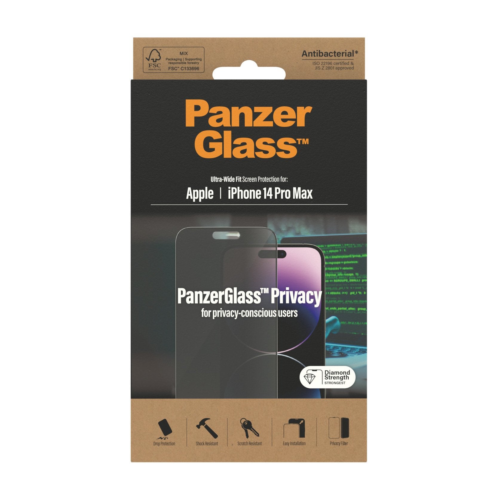 Apple Protector De Pantalla  Panzerglass Iphone 14 Pro Max - Privacy   1 Pieza(S)