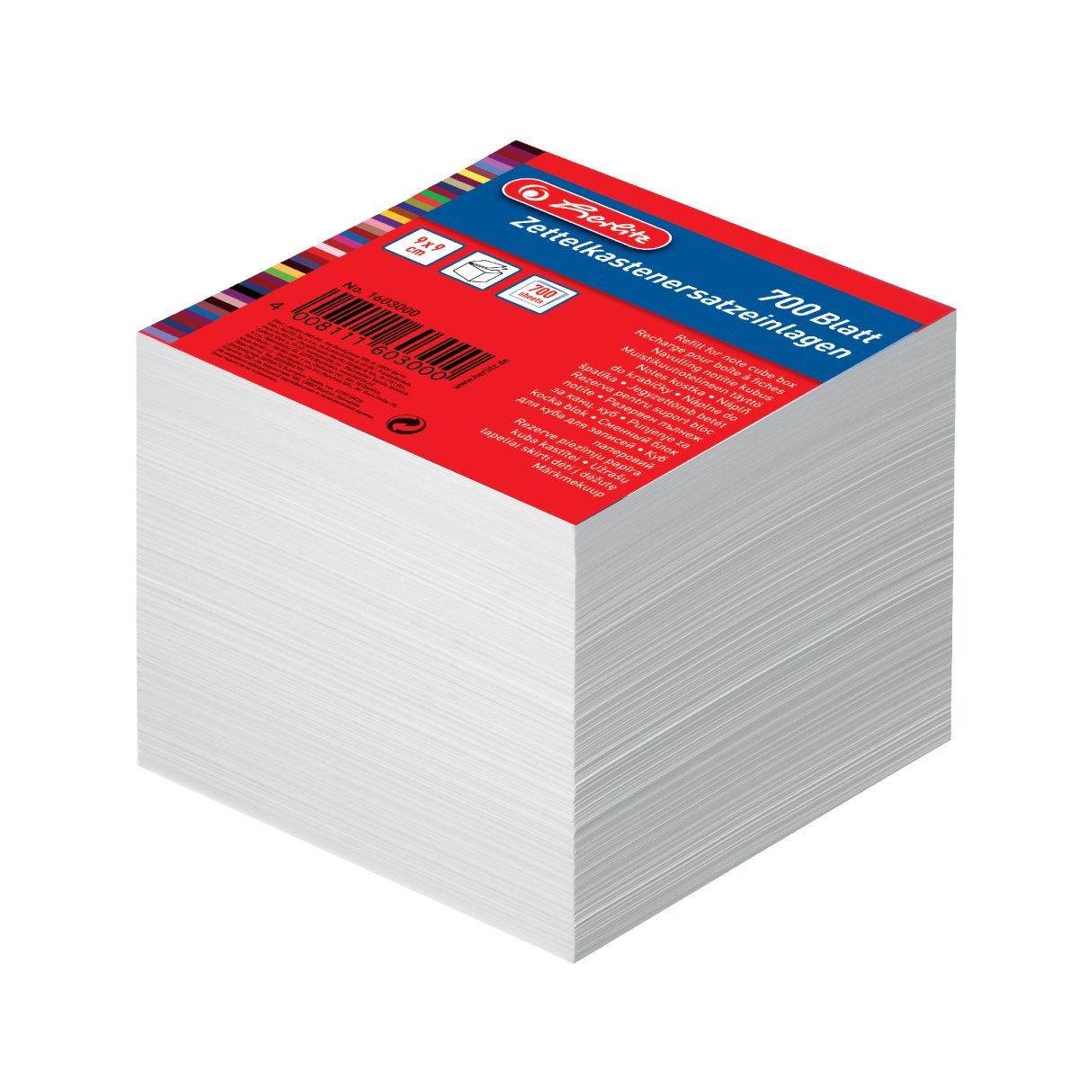 Inserto De Repuemo Para Caja De Notas Herlitz 9x9 700 Hojas Blanco