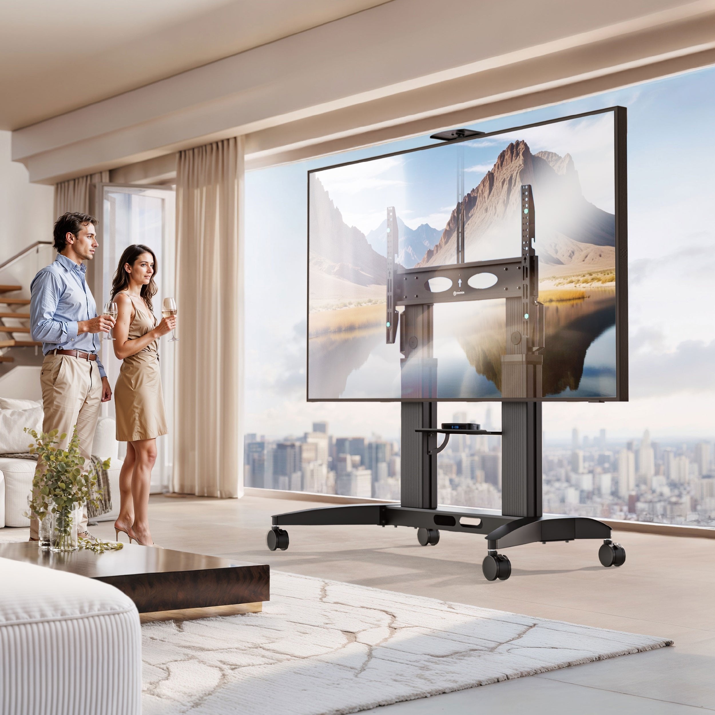 EAN 4262392441359 - ONKRON TS2821-B soporte para TV 2,79 m (110") Negro imagen 4