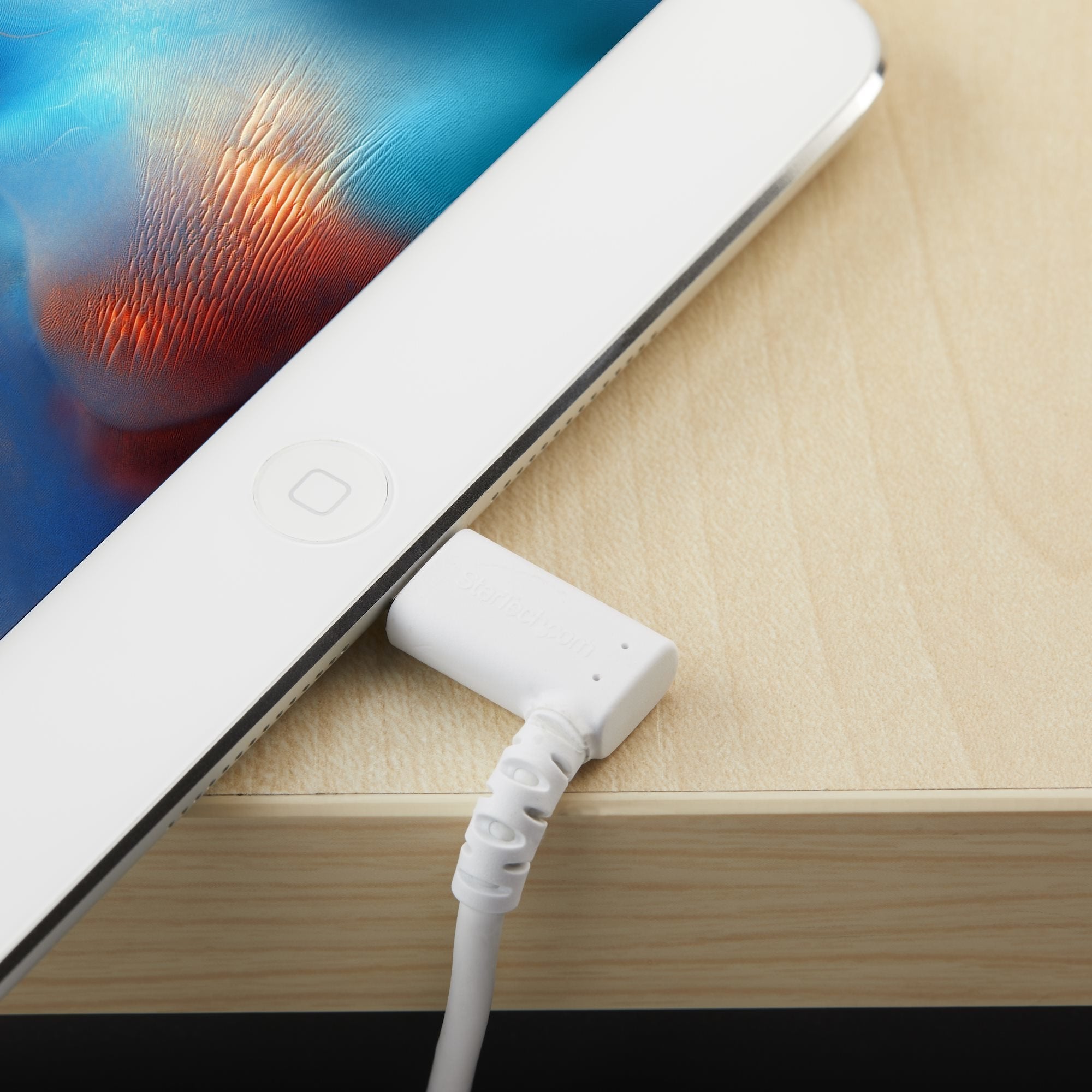 Startech.Com Cable De 1m Lightning A Usb En Ángulo Acodado - Certificado Mfi - Adaptador Usb A Lightning - Blanco