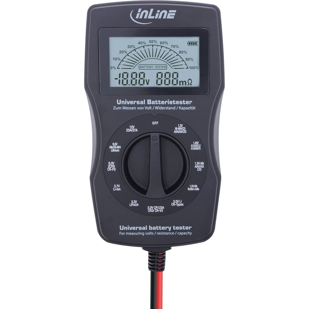 Inline® Multifunction Battery Tester, Measuring Device With Lcd Display