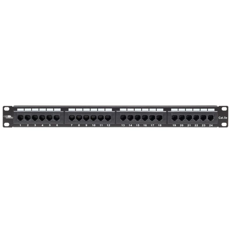 Patchpanel 1u Cat5e  Unshielded 24 Ports - Black -