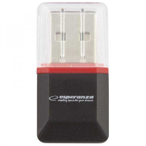 Lector De Tarjetas Externo Esperanza Ea134k Negro, Plateado, Transparente Usb 2.0