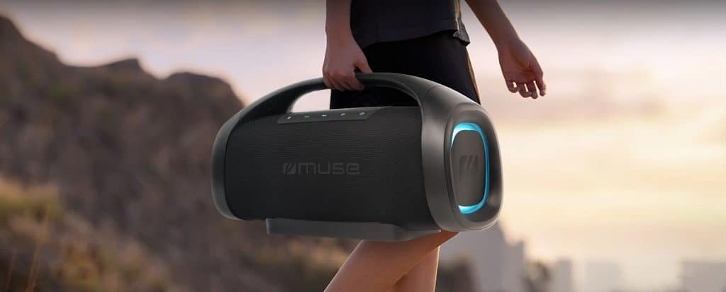 Altavoz  Muse  Portátil Bluetooth A Prueba De Salpicaduras, Negro