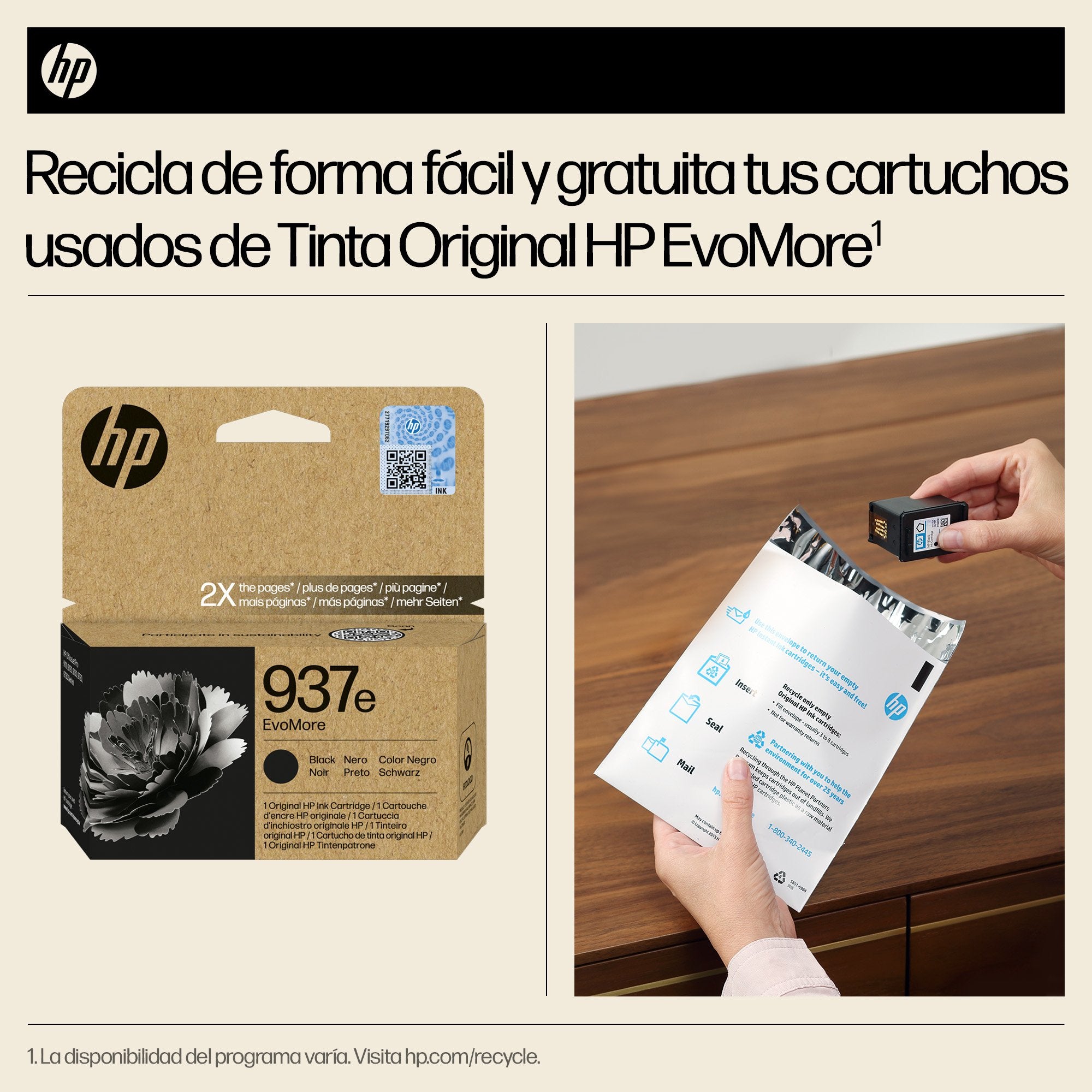 EAN 0199764688194 - HP 937e EvoMore Black Original Ink Cartridge cartucho de tinta 1 pieza(s) Alto rendimiento (XL) Negro imagen 4
