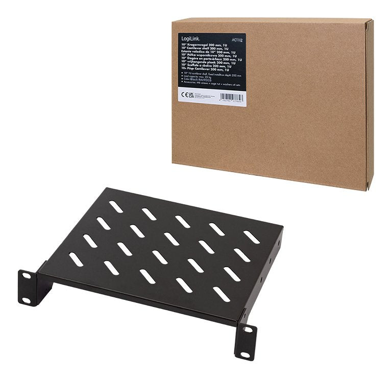 10" Cantilever Shelf 200 Mm, 1u, Negro