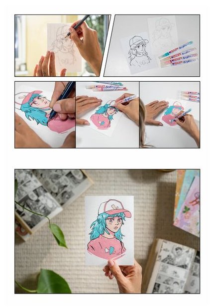 EAN 4057305063205 - Edding Manga Stifte Set Mehrfarbig Beige, Negro, Azul claro, Rosa, Blanco 5 pieza(s) imagen 4