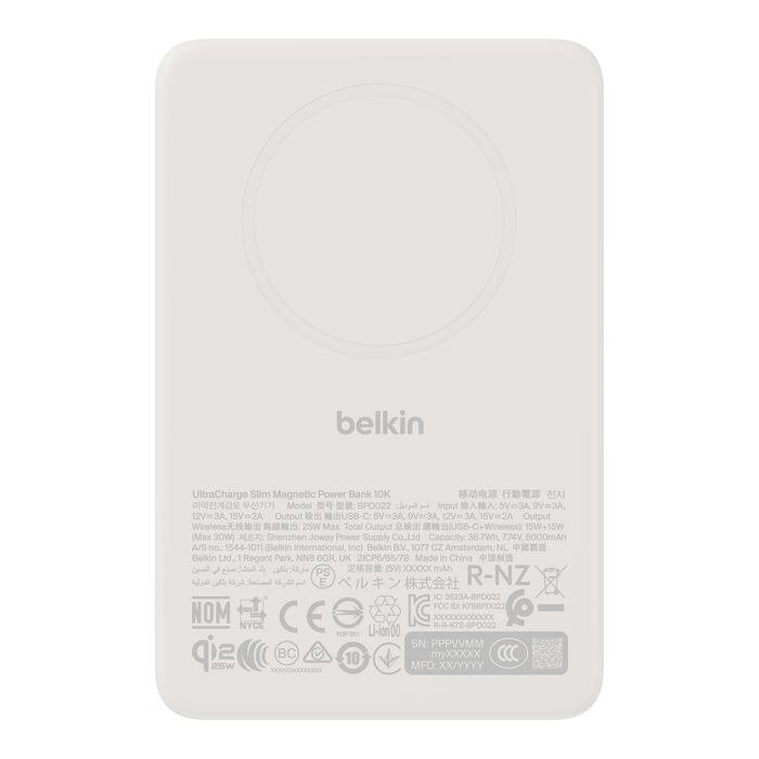 Belkin Ultracharge Pro 10k Qi2 25w Pd30w Slim Magnetic Display Powerbank Sand Metal