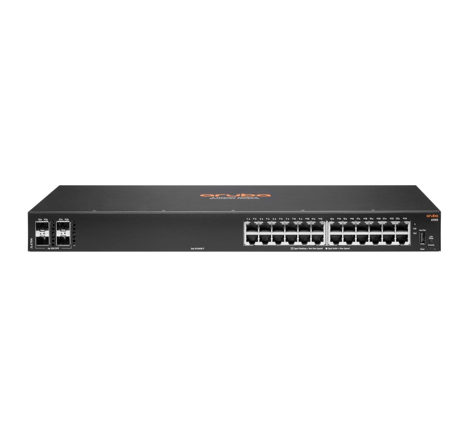 EAN 5704174976455 - HPE Aruba Networking 6100 24G 4SFP+ Gestionado L3 Gigabit Ethernet (10/100/1000) 1U Negro imagen 1