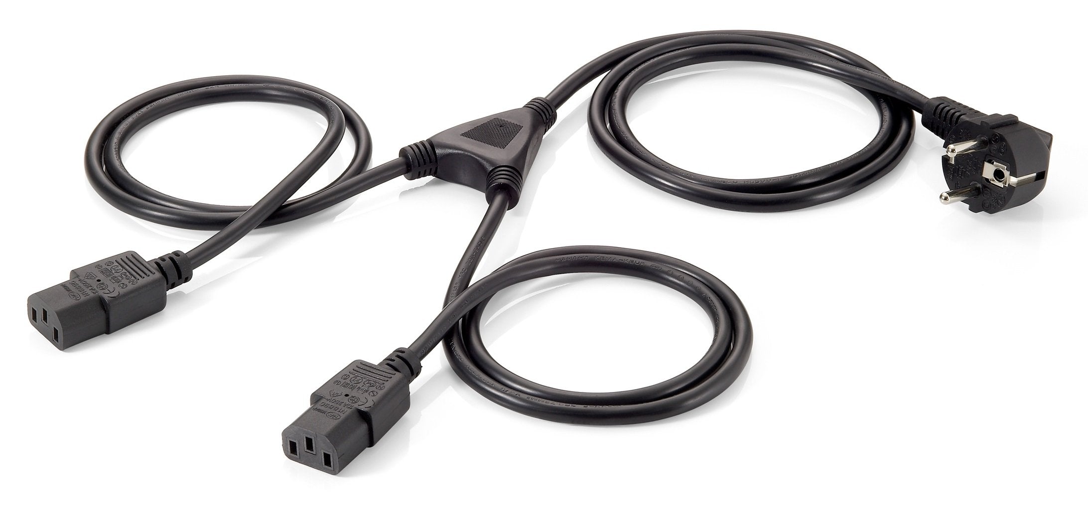 Equip 112220 Cable Alimentacion Shuko 90º Macho A 2 Iec Hembra 1.8m