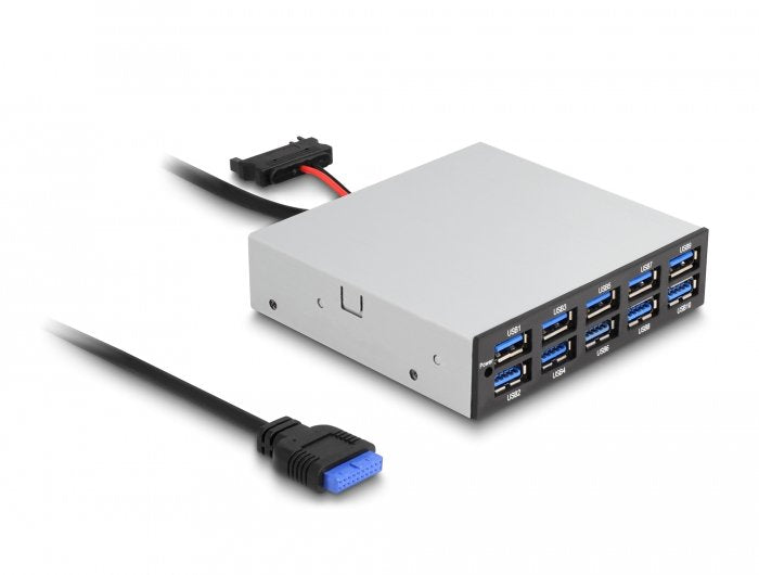 Delock 64208 Panel Frontal De 3.5" Usb 5 Gbps 10 X Usb Tipo-A