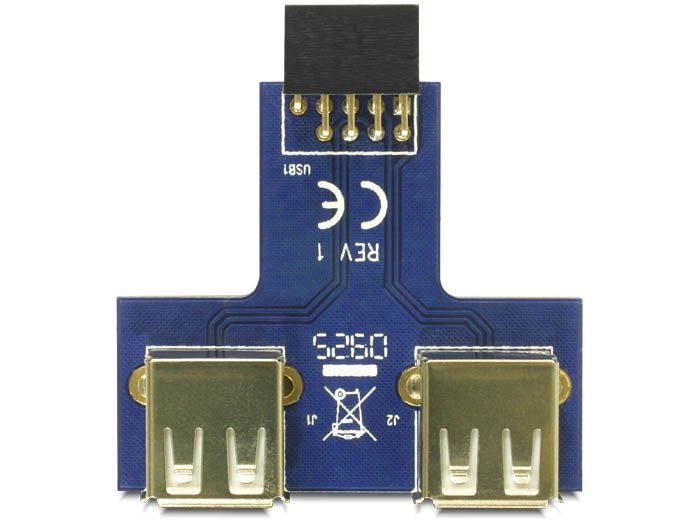 EAN 4043619418244 - DeLOCK 9-pin 2.54 mm/2 x USB 2.0 1 x 9-pin 2.54 mm 2 x USB 2.0-A Negro, Azul, Plata imagen 3