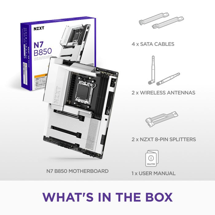 Nzxt N7 B850 Wifi White Ddr5 Am5 White Cover N7-B85xt-W1