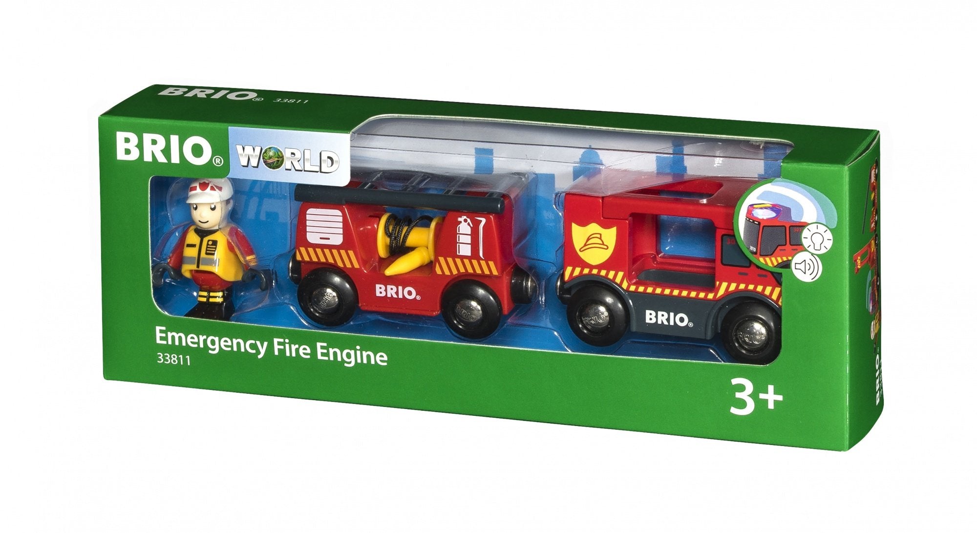 Brio World Vehículo De Bomberos Con Escalera, Vehículo De Juguete Rojo/Amarillo, Con Luz Y Sonido 33811