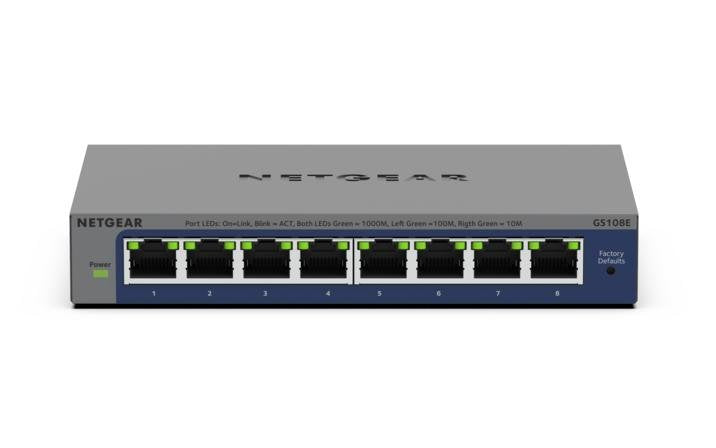 Switch Netgear Gs108e, Interruptor Gris Gs108e-400eus