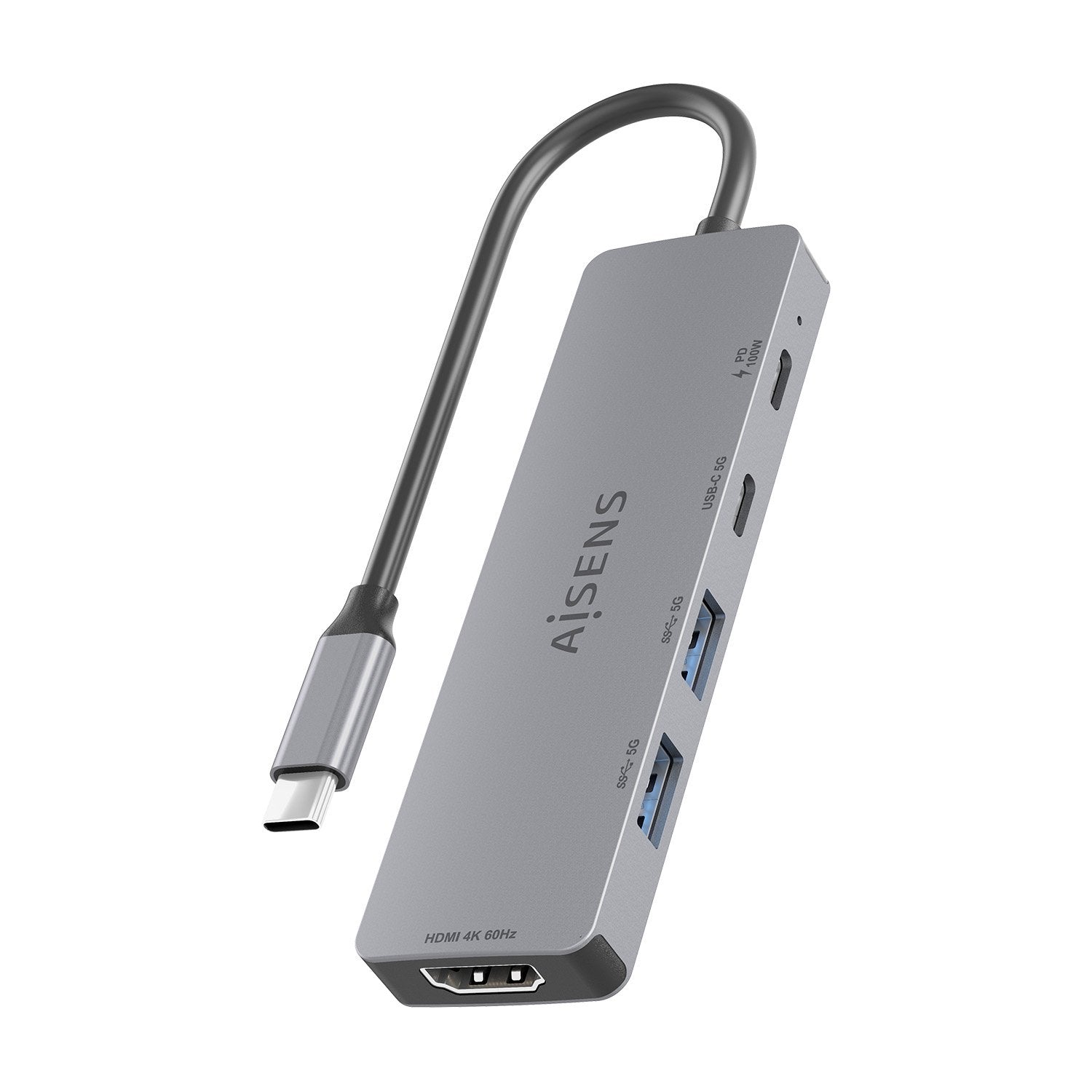 EAN 8435739903568 - AISENS ASUC-5P028-GR base para portátil y replicador de puertos Alámbrico USB 3.2 Gen 1 (3.1 Gen 1) Type- imagen 3