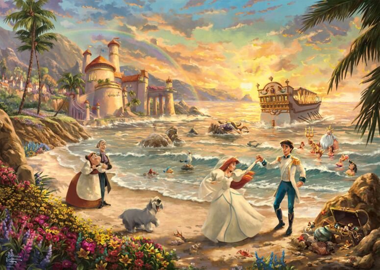 Puzzle Schmidt Spiele Thomas Kinkade Studios: Disney Dreams Collection - La Sirenita Celebración Del Amor, Rompecabezas (1000 Piezas) 58036