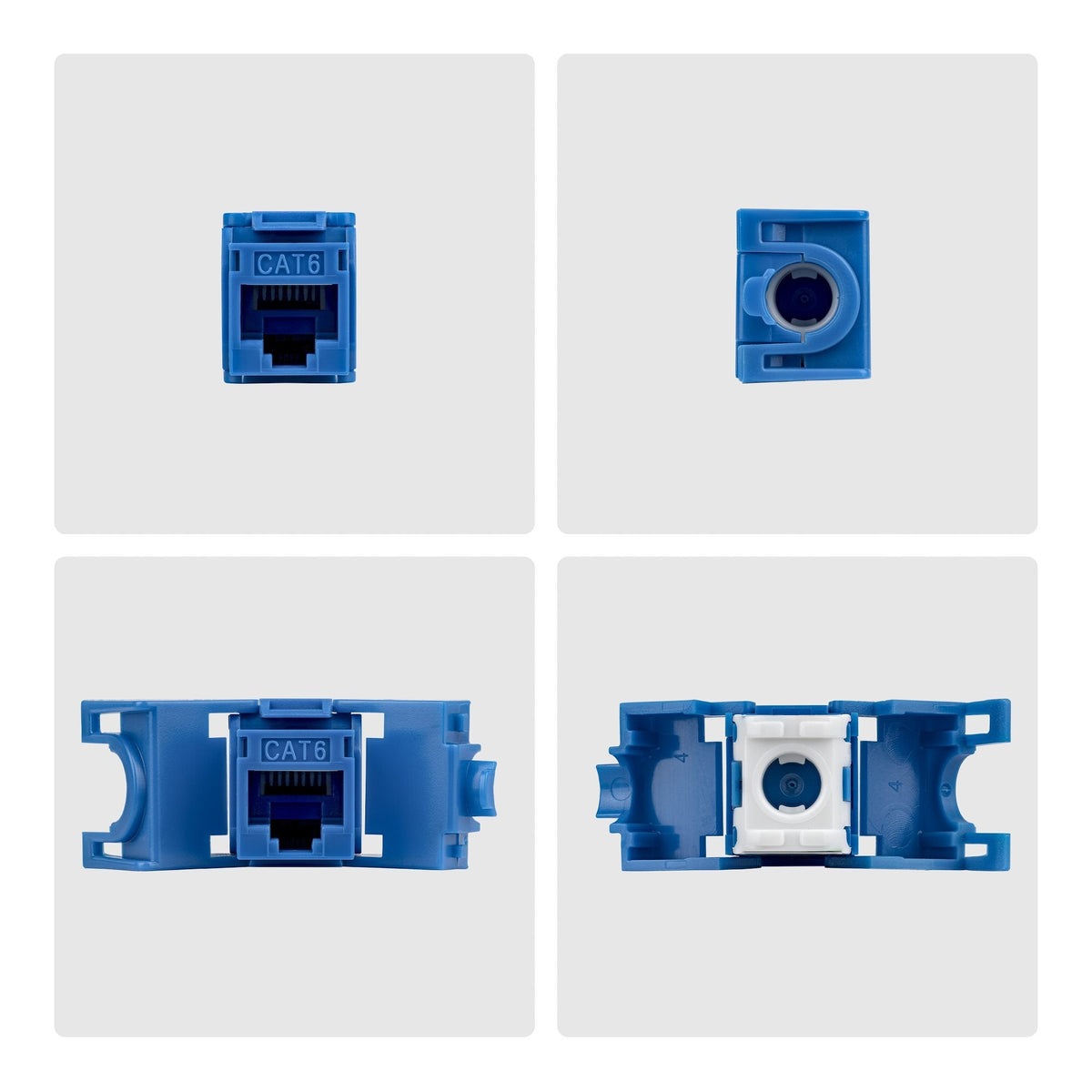 Startech.Com Cat6 Keystone Jack Módulo, Pack De 24 Rj45 Ethernet Keystone Conector Hembra, Utp Cat6 Wandbuchse, 180 Grad, Sin Herramientas, Azul, Plano, Azul, Rj-45, Conector Hembra, Conector Hembra, 10gbase-T