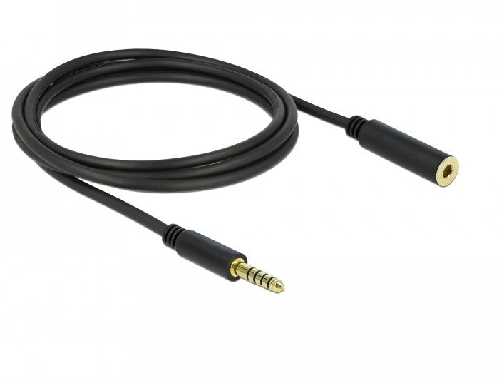 Delock 85797 Cable De Extensión Conector Estéreo 4,4 Mm De 5 Pines, Macho A Hembra 2 M Negro