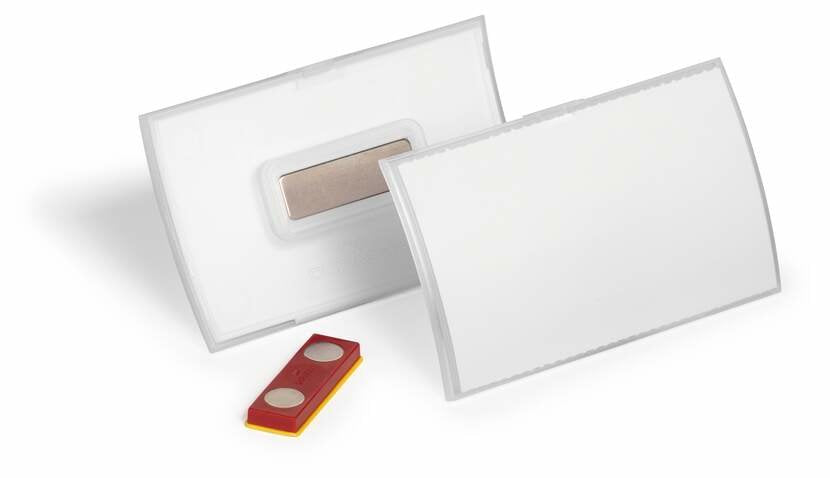 Etiqueta De Nombre Durable Click Fold Con Imán 54x90mm 10uds Trans