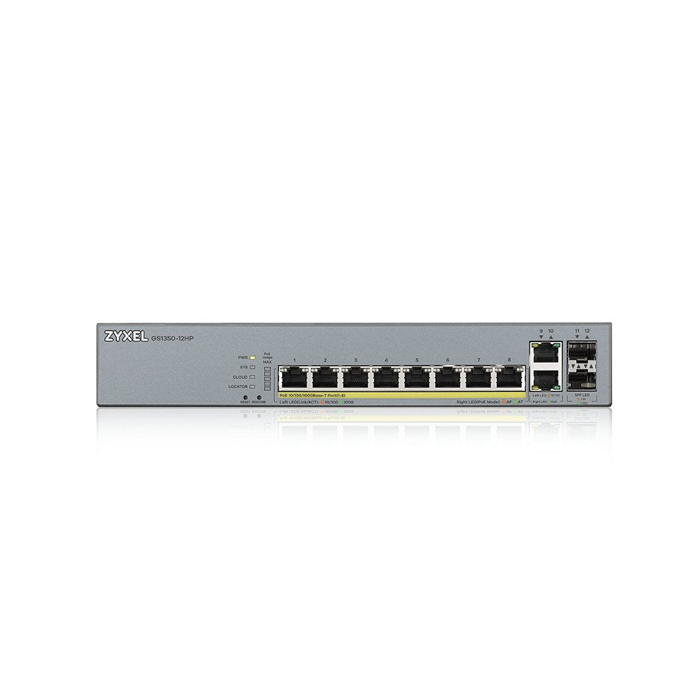 Zyxel Switch 12x Gs1350-12hp  Poe Long Range 130w