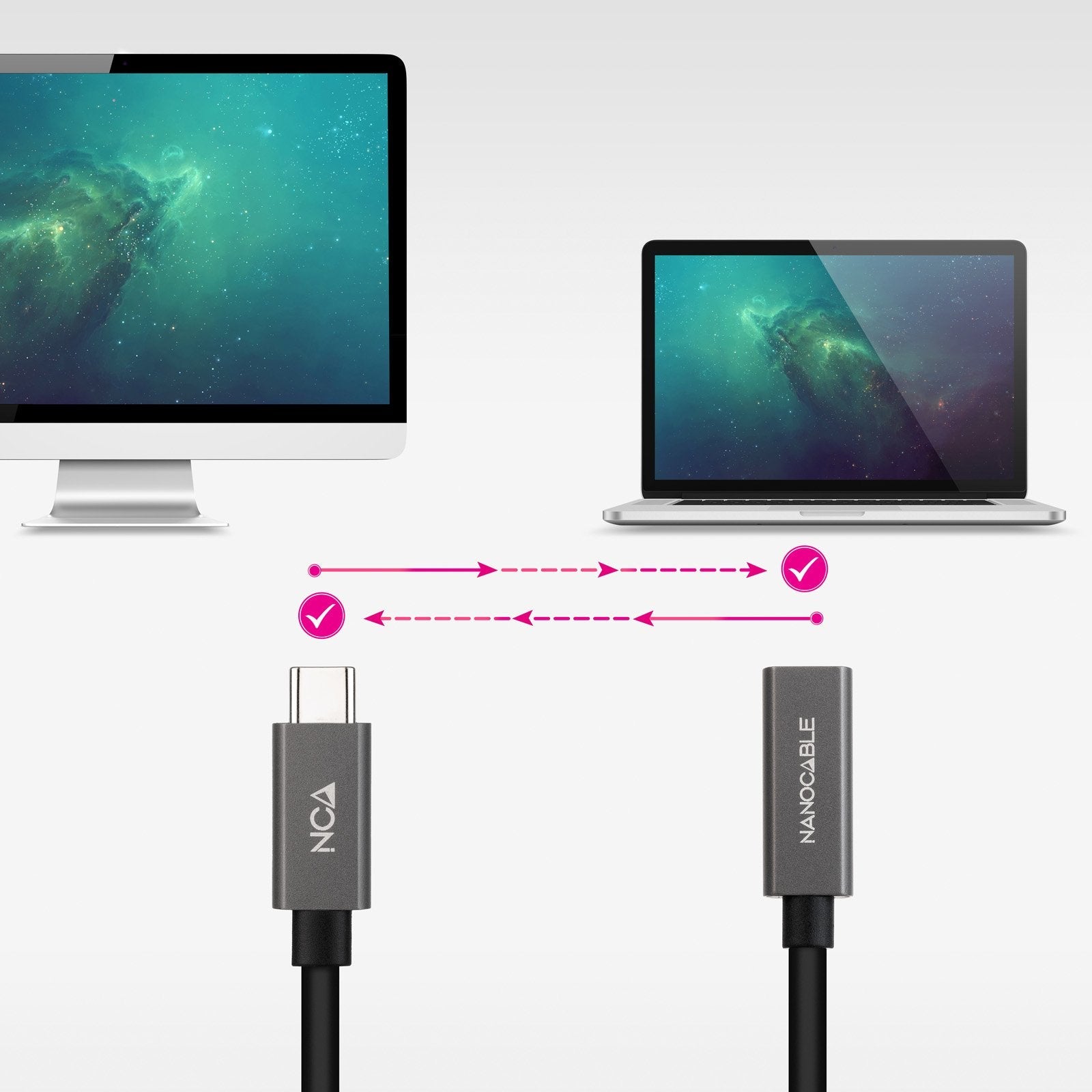 Nanocable Cable Usb 3.2 Gen2x2 60w 4k/60hz Usb-C M/H - 1.5m - Negro