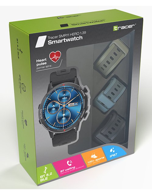 EAN 5907512872192 - Tracer SMR11 Hero 3,53 cm (1.39") IPS 48 mm Digital 360 x 360 Pixeles Pantalla táctil Negro imagen 8