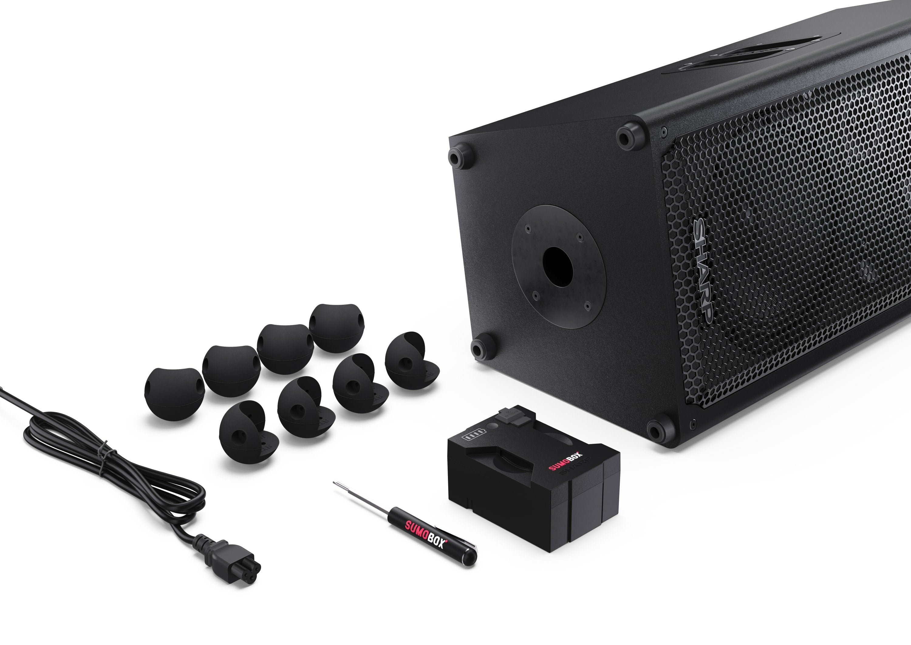 Sharp Cp-Ls100 Altavoz Portatil, 120w Rms / 105db, 10 Horas / 14.8v 5ah , 3 Canales Entrada/ Trs/Xlr (X 2)