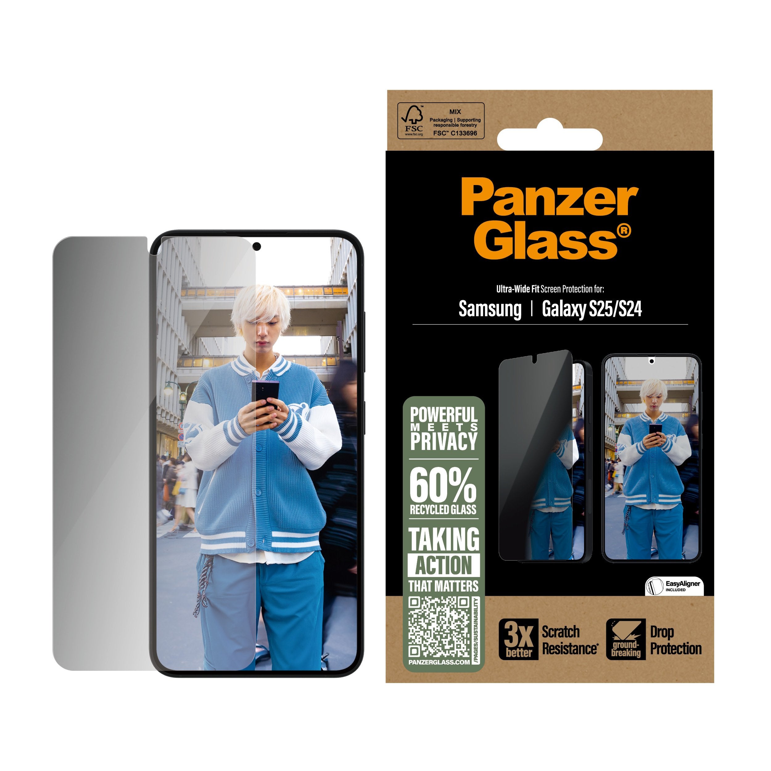EAN 5715685017360 - PanzerGlass ® Privacy Screen Protector Samsung Galaxy S25 | S24 | Ultra-Wide Fit Protector de pantalla 1  imagen 2